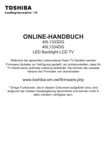 Bedienungsanleitung Toshiba 40L1334 LED fernseher
