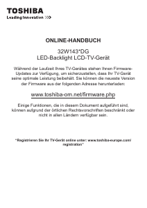 Bedienungsanleitung Toshiba 32W1433 LED fernseher