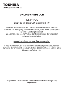 Bedienungsanleitung Toshiba 40L3441 LED fernseher
