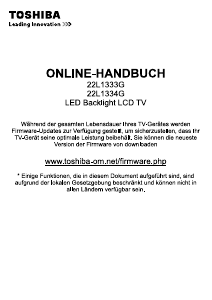 Bedienungsanleitung Toshiba 22L1333G LED fernseher