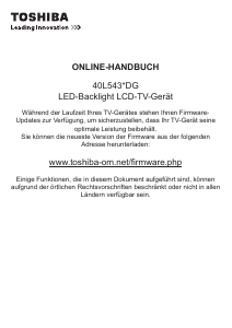 Bedienungsanleitung Toshiba 40L5435 LED fernseher