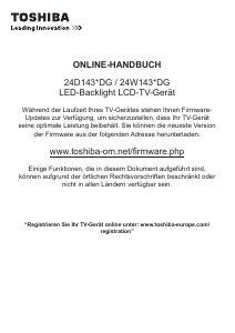 Bedienungsanleitung Toshiba 24D1433 LED fernseher
