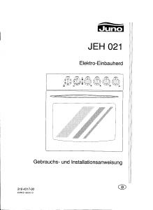 Bedienungsanleitung Juno JEH021E Herd