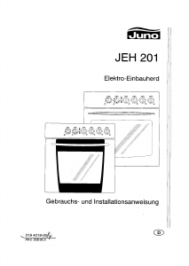 Bedienungsanleitung Juno JEH201S Herd