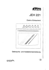 Bedienungsanleitung Juno JEH221 B Herd
