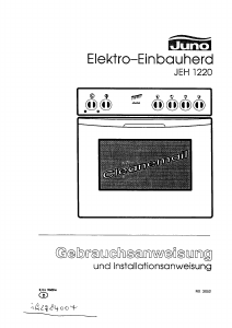 Bedienungsanleitung Juno JEH1220B Herd
