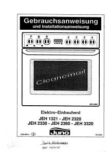 Bedienungsanleitung Juno JEH1320S Herd