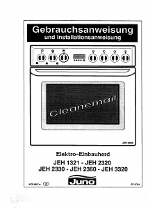 Bedienungsanleitung Juno JEH1335E Herd