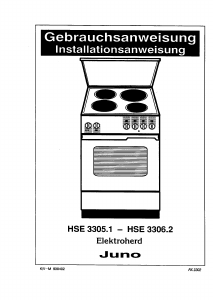 Bedienungsanleitung Juno JES3306 Herd