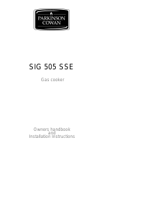 Bruksanvisning Parkinson Cowan SIG505SSEL Spis
