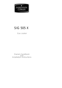 Bruksanvisning Parkinson Cowan SIG505XL Spis