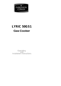 Bruksanvisning Parkinson Cowan L50GS1WN Lyric Spis