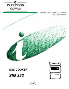 Bruksanvisning Parkinson Cowan SIG 233W Spis