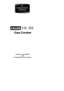 Bruksanvisning Parkinson Cowan SIG305YL Calor Spis