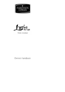 Bruksanvisning Parkinson Cowan L50GSBL2 Lyric Spis