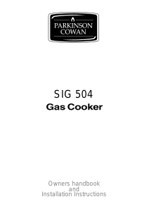 Bruksanvisning Parkinson Cowan SIG504WL Spis