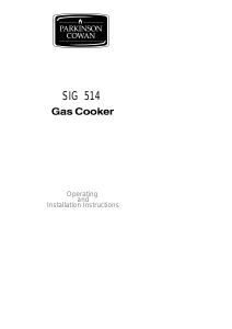 Bruksanvisning Parkinson Cowan SIG514GRL Spis