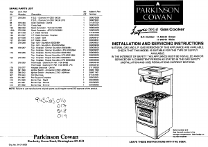 Bruksanvisning Parkinson Cowan L50GDWL Lyric Spis