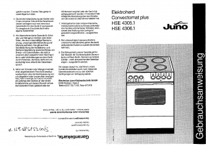 Bedienungsanleitung Juno-Le Maitre HSE4306.1 Herd