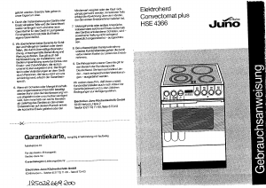 Bedienungsanleitung Juno-Le Maitre HSE4366 Herd