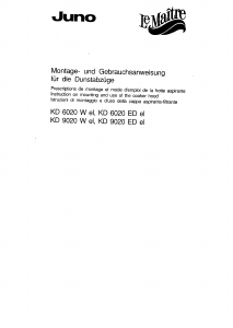 Bedienungsanleitung Juno-Le Maitre KD9020W Dunstabzugshaube