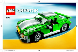 Mode d’emploi Lego set 6743 Creator Le bolide vert