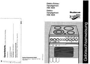 Mode d’emploi Buderus-Le Maitre HEE4626 Cuisinière