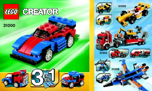 Manual Lego set 31000 Creator Mini speeder