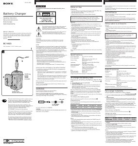 Mode d’emploi Sony BC-V615 Chargeur de batterie