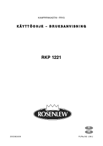 Bruksanvisning Rosenlew RKP1221 Frys