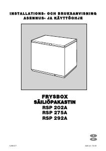 Käyttöohje Rosenlew RSP275A Pakastin