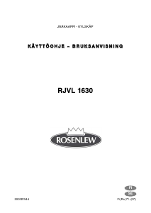 Bruksanvisning Rosenlew RJVL1630 Kylskåp