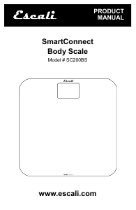 Manual de uso Escali SC200BS SmartConnect Báscula