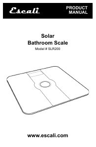 Mode d’emploi Escali SLR200 Solar Pèse-personne