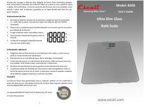 Manual de uso Escali B200 Ultra Slim Báscula