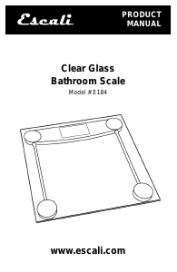 Manual de uso Escali E184 Clear Glass Báscula