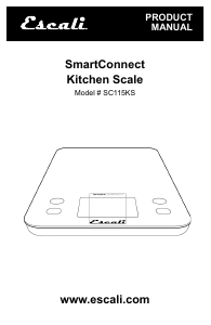 Manual de uso Escali SC115KS SmartConnect Báscula de cocina