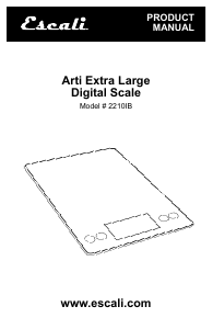 Handleiding Escali 2210IB Arti XL Keukenweegschaal