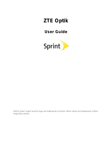 Manual ZTE Optik (Sprint) Tablet
