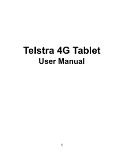 Manual ZTE Telstra 4G Tablet Tablet