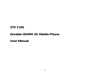 Manual ZTE F165 Mobile Phone