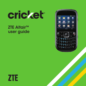 Handleiding ZTE Altair (Cricket) Mobiele telefoon