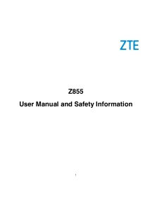 Manual ZTE Z855 Avid 4 Mobile Phone