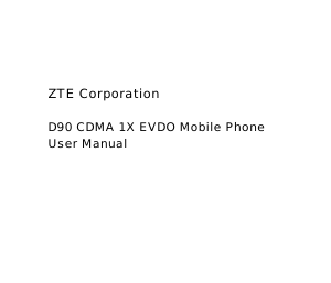 Handleiding ZTE D90 Mobiele telefoon