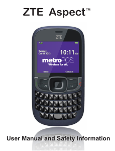 Handleiding ZTE Aspect (Metro PCS) Mobiele telefoon