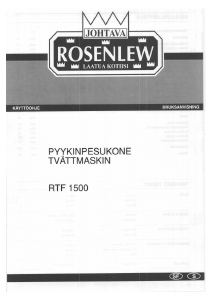 Bruksanvisning Rosenlew RTF1500 Tvättmaskin