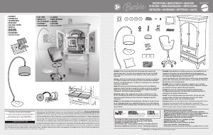 Handleiding Mattel M4245 Barbie My House Armoire Desk Set