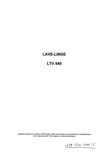 Mode d’emploi Faure LTV849 Lave-linge