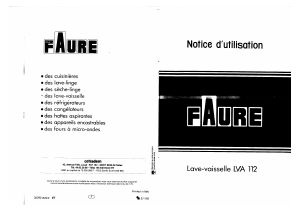 Mode d’emploi Faure LVA112W Lave-vaisselle