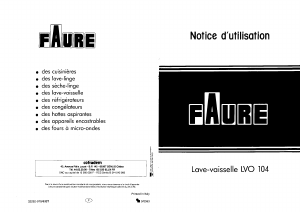 Mode d’emploi Faure LVO104W Lave-vaisselle
